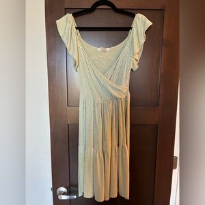 Striped Ruffle Sleeve  Dress